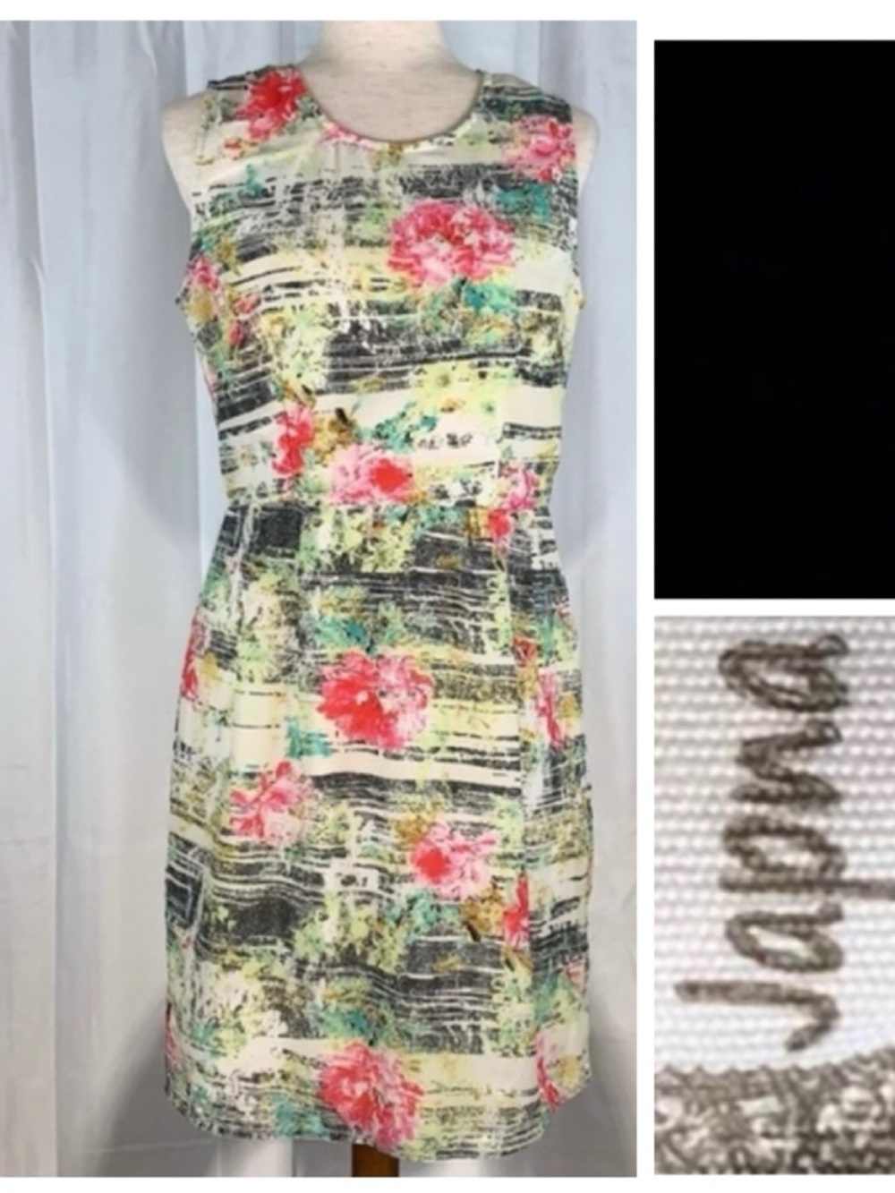 Japna multicolored floral sleeveless lightweight sheath dress.